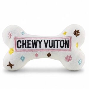 Dog Toy Chewy Vuiton Dog Bone soft plush pet toy small size for small breeds
